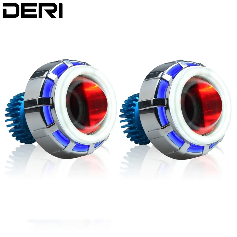 

18W 2.5 inch LED Projector Lens Headlamp Kit with Blue Angel Eagle Red Devil Eye for Styling Fog Light Retrofit Moto Headlight