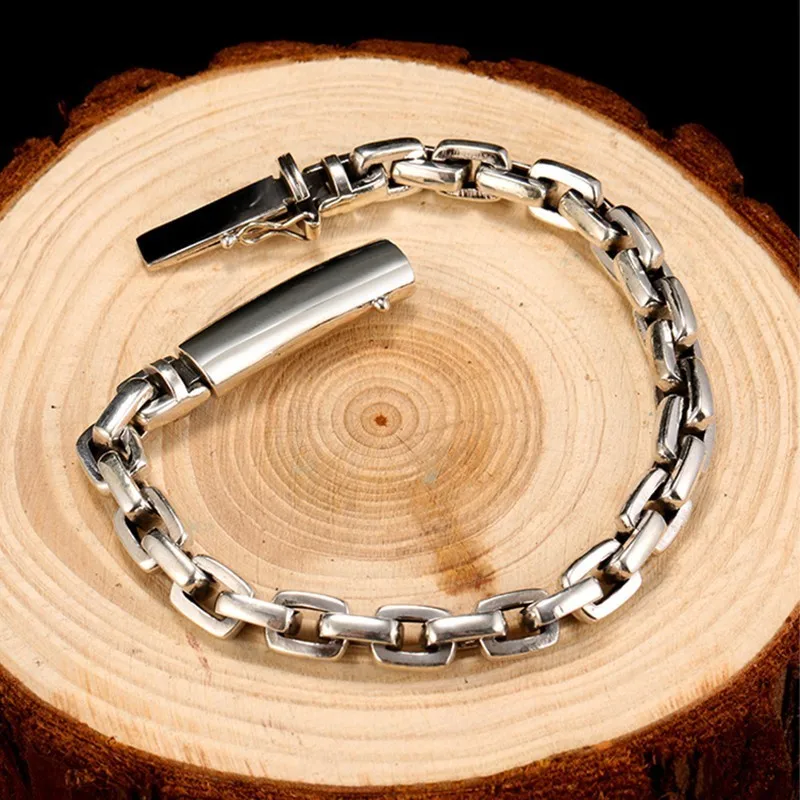 ZABRA-Genuine-925-Sterling-Silver-Bracelet-Man-7mm-Thickness-Customize-Length-Punk-Rock-Vintage-Cross-Bracelet (2)