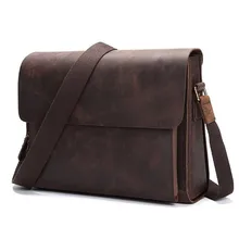 Designer handbags Men’s 14 inch laptop bag Genuine Cowhide leather messenger bags Laptop Briefcase Bag men travel bags
