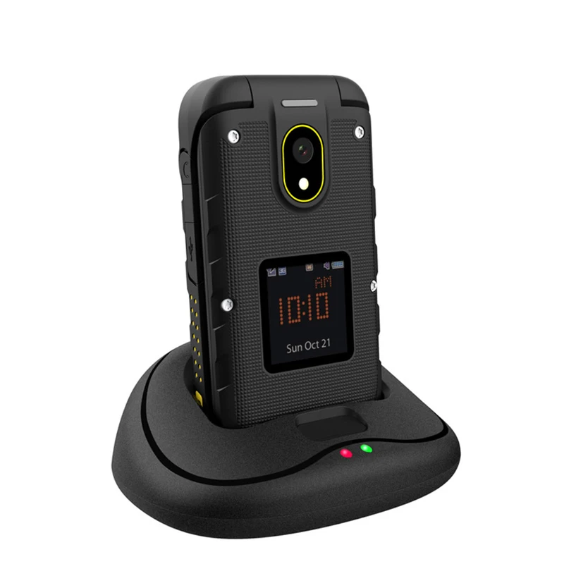 Ioutside F2 прочный Флип Мобильный Телефон IP68 водонепроницаемый сотовый телефон 2,4 дюймов MTK6261A Bluetooth Две sim-карты задняя камера SOS ключ 1200 мАч - Цвет: Black