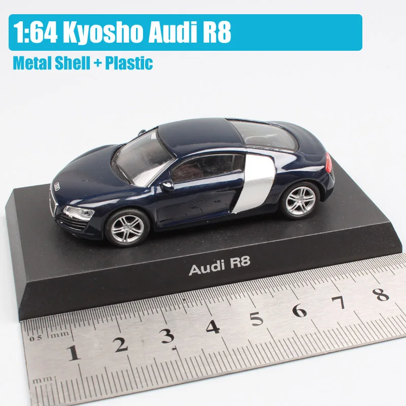 1: 64 Масштаб Мини kyosho A3 sportback A4 Q7 A8 TT купе родстер литая под давлением модель игрушечный автомобиль и автомобиль миниатюрный для детской коллекции - Цвет: Audi R8 DarkBlue