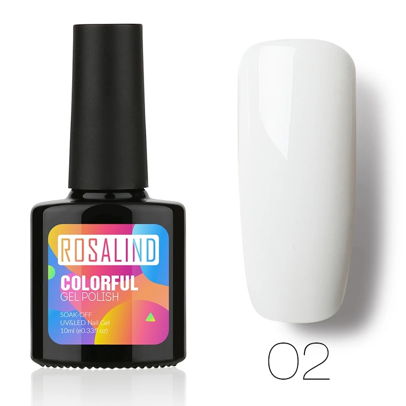ROSALIND Гель-лак для ногтей свежий цвет Полупостоянный УФ-лак замачиваемый белый для маникюра Гибридный Гель-лак для ногтей - Цвет: 02
