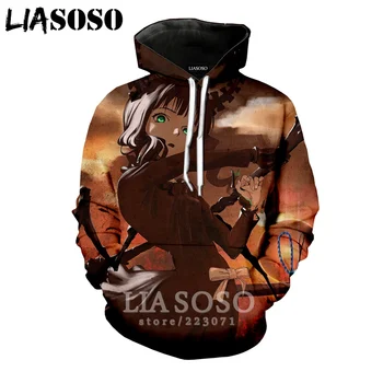 

LIASOSO 2019 Winter New Men Women Sweatshirt 3D Print Anime Black Rock Shooter Hoodie Long Sleeve Top Harajuku Pullover B181-29