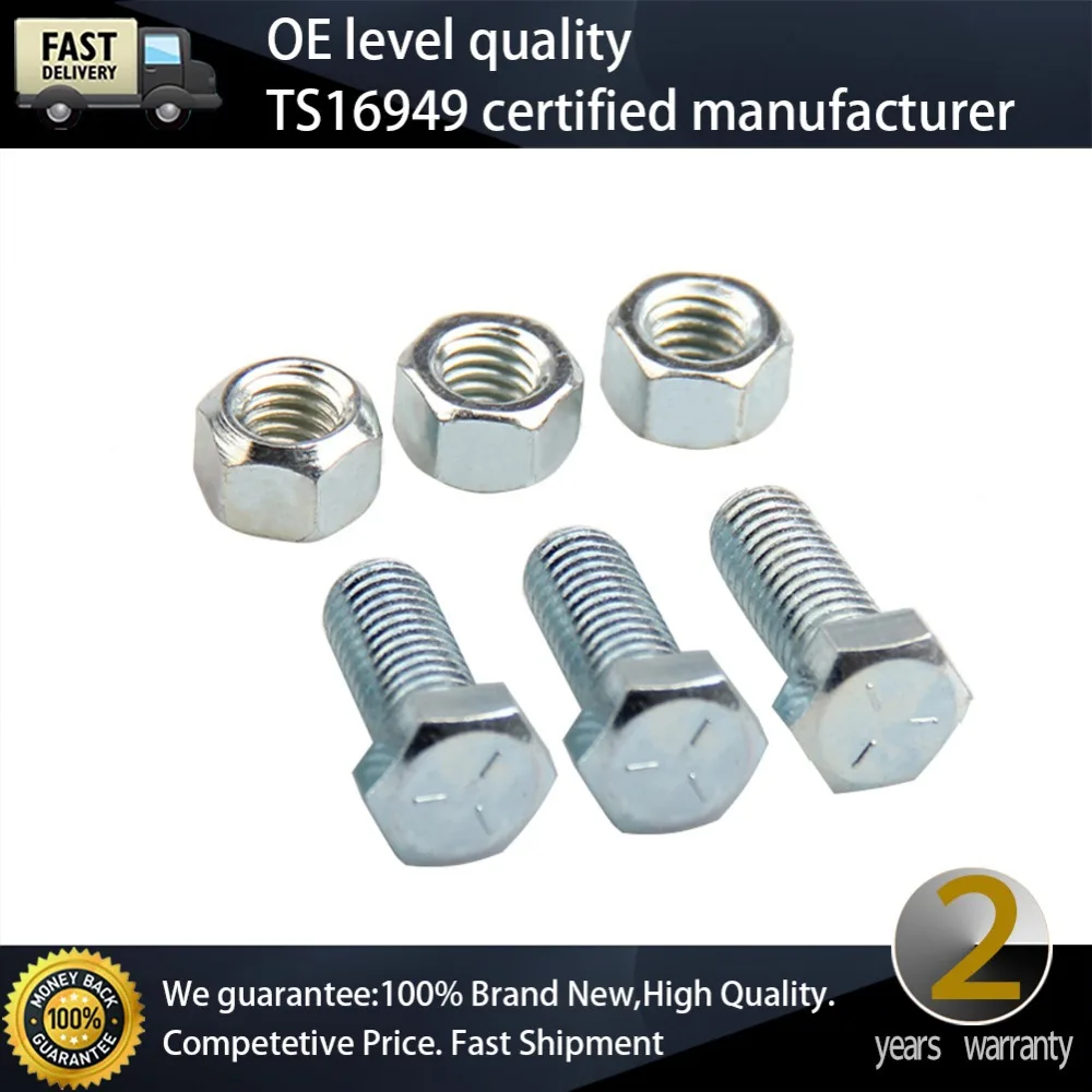 3 Bolts 3 Nuts Kit Pal Performance Parts Zinc Plated Steel Bolt Header