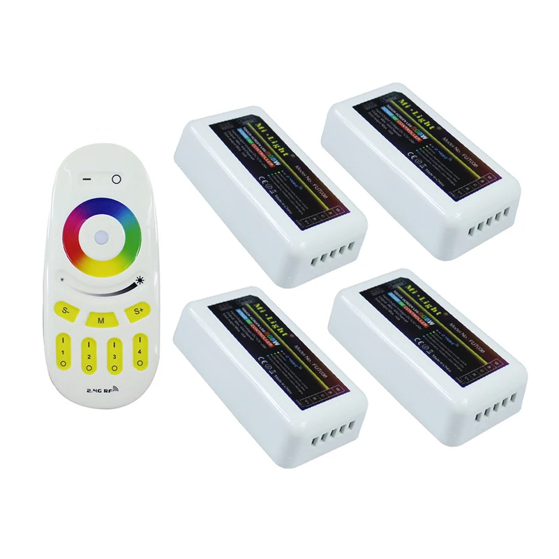 

Mi.light RGBW led remote controller + 4 X RGBW control box 4zone led controller for 5050 Strip and bulb  RoHS CE
