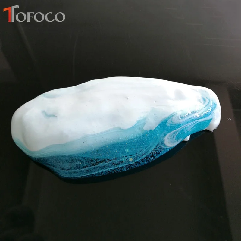 TOFOCO новый прозрачный слайм синяя волна DIY коробка игрушки для детей кристалл