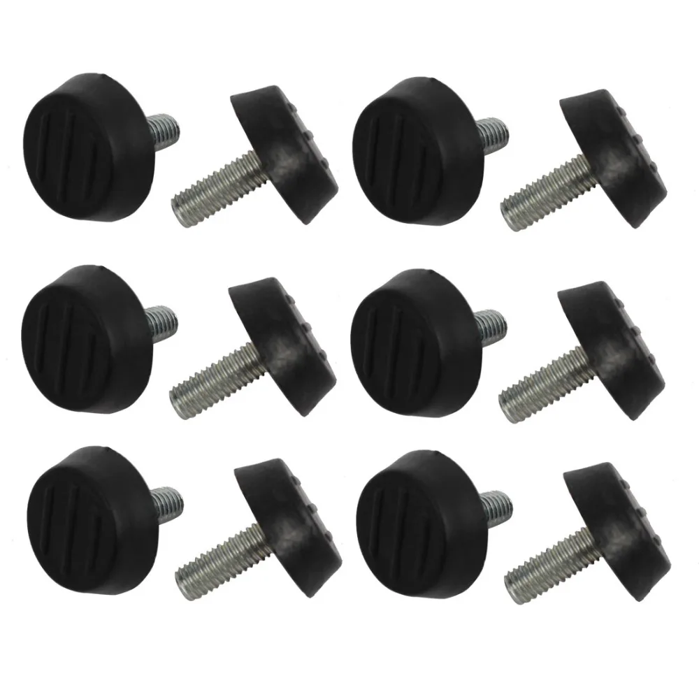 

UXCELL 12pcs Screw Mount Plastic Base Furniture Glide Adjustable Leveling Foot Black High Quantity
