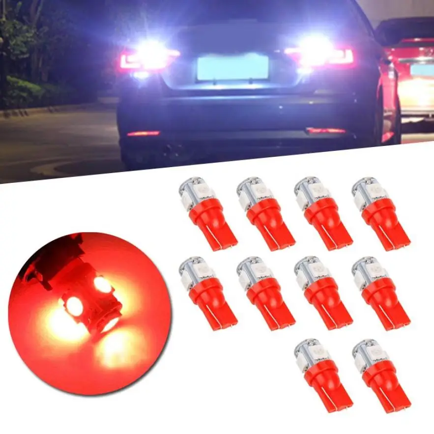 Auto led light 12V 10pcs T10 Wedge 5 SMD 5050 Xenon LED Light bulbs 192