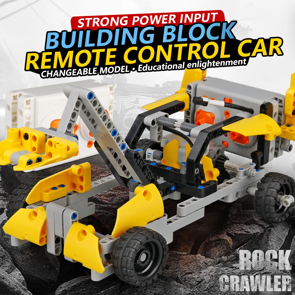 

Funny DIY building blocks rc car 2017A-29 1:16 2.4ghz high speed remote control car strong power Assembly toy for kid gift