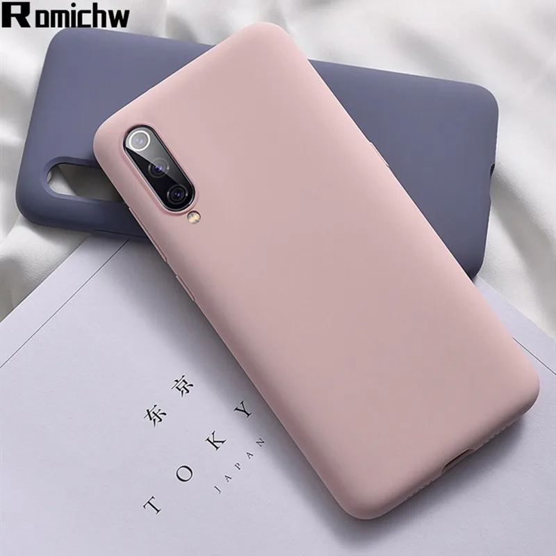 

ROMICHW Luxury Soft Case For Xiaomi Redmi Note7 Pro Redmi K20 Pro Mi 8 9 TPU Silicone Cases Simple Solid Color Shockproof Case