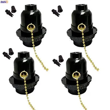 IWHD 플라스틱 피팅 전구 홀더, E27 소켓, 스위치 포함, 110-220V, Soquete 램프 홀더, Douille Portalamparas, 빈티지 UL CE