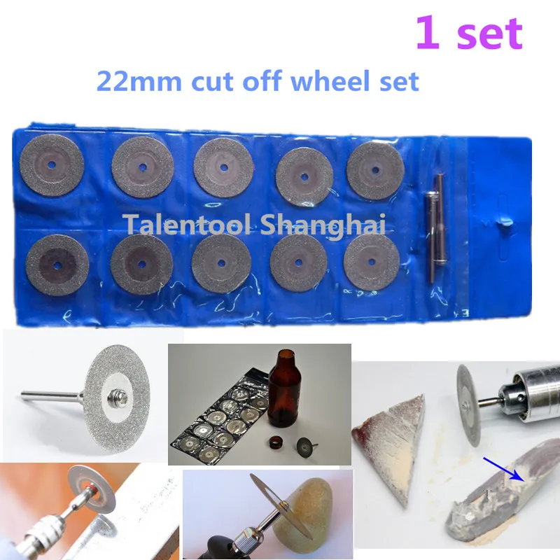 

Talentool 10pcs/set 22mm/0.87" Diamond Grinding Wheel for Carbide Diamond Cutting Disc Saw Blade