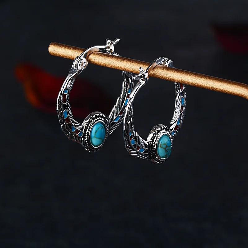 

Exquisite Creative Lady Moonstone Earrings Boho Vintage Retro 925 Silver Earrings for Women Jewelry Gifts Female Party Earrings