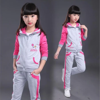

Tracksuit Children Sports Clothing Sets Girls clothes girls 2019 autumn spring girls Jackets + Pants Sets Big girl sportswear