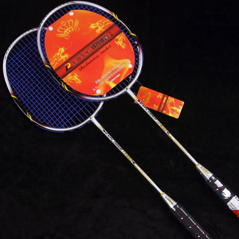 

JUNRUI 2018 New Powerful badminton racket strong ultra light stiff high modulus graphite badminton rackets racquet 1 pair LD3016