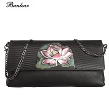 Banlear Женская Ручная роспись из натуральной кожи день клатч кошелек сумка