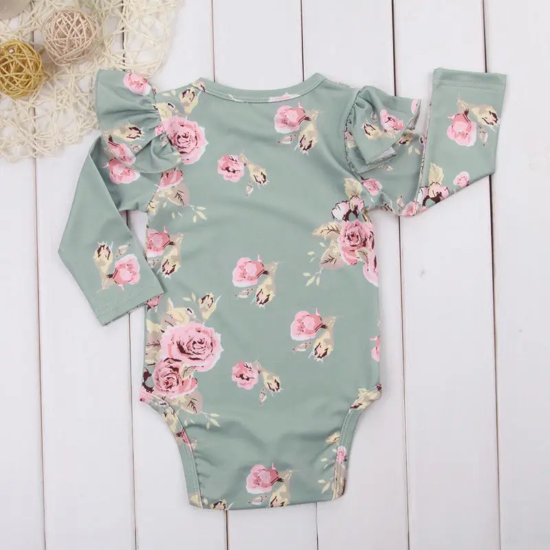 

Fashion Spring Girl Clothes Newborn Baby Girls Floral Tops Outfits Bodysuit Clothes Outfits