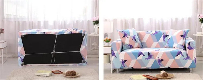 Easy Install Elasticity Sofa Cover Tightly All-inclusive Wrap Printed Flowers Single/double/three/four Seat Sofa Cover Slipcover