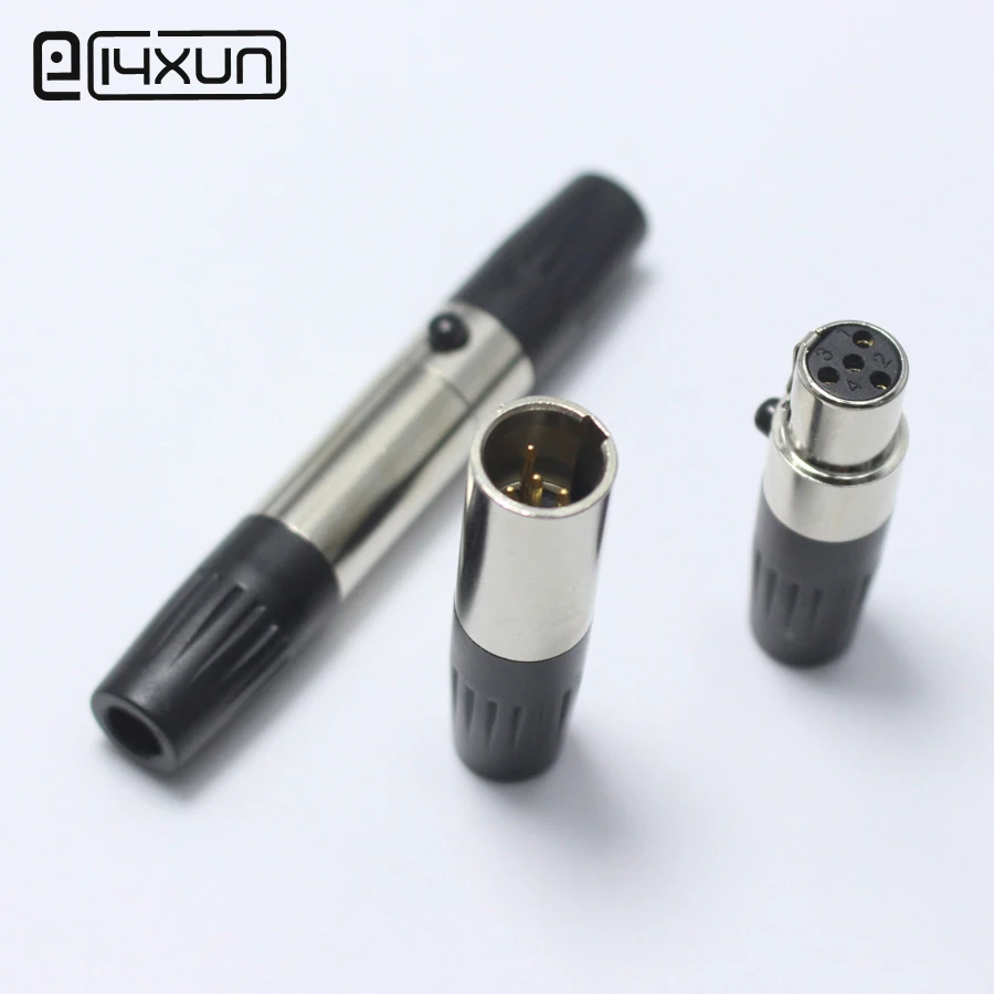 1 компл. Mini XLR 4 Pin штекер + гнездо P Аудио Микрофон монтаж шасси самоблокирующийся