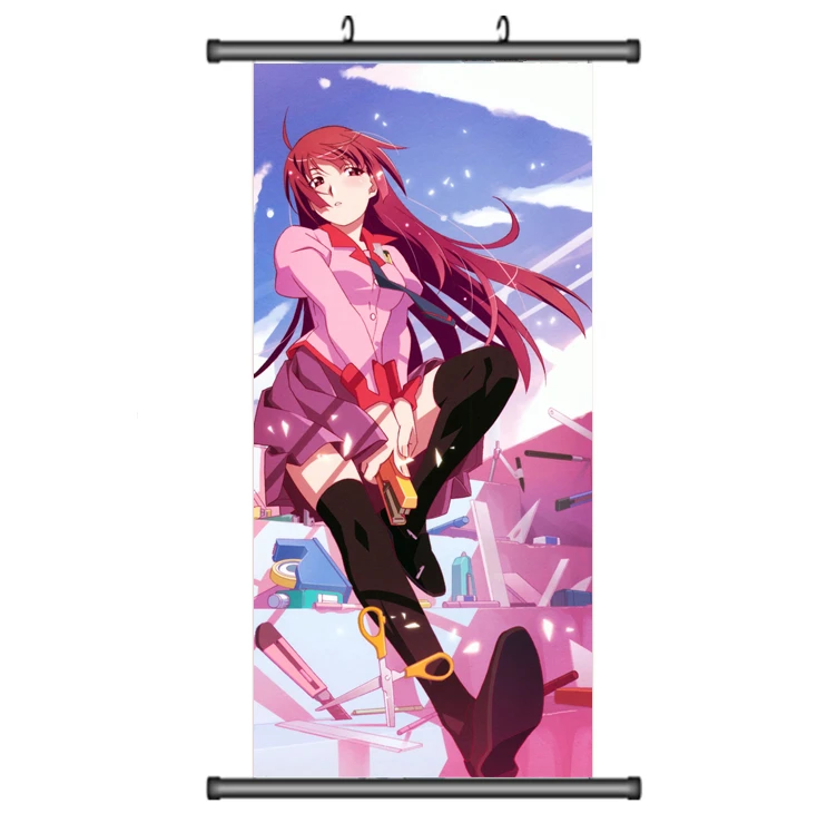 

Monogatari Story Bakemonogatari Cartoon Anime Koyomi Hitagi Mayoi wall scroll picture mural poster art cloth canvas painting