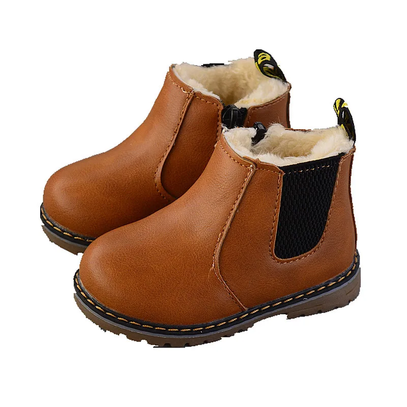 

Boys Snow Boots Children Winter Shoes Plush Warm Pu Leather Boots Casual Shoes Fashion Comfortable Soft Ankle Boots