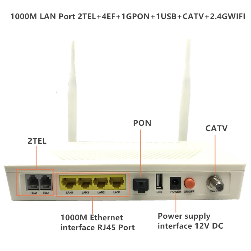 Волоконно модуляционный регулятор WIFI GPON/2 5G FTTO Light Cat одиночный 1000M LAN порт 2TEL + 4EF 1GPON