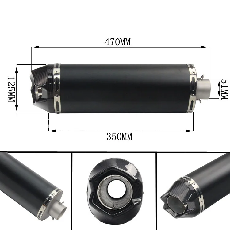 Мотоцикл из нержавеющей стали с настоящим Углеволокно Глушитель Трубы с DB Killer для 38-51 мм Глушитель S