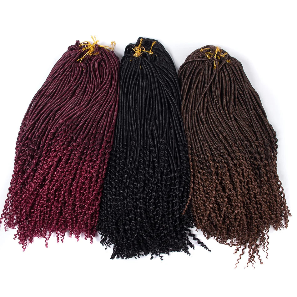 Qp волос черный крючком искусственная locs 20 дюймов 100 г Ombre нота косы Kanekalon замок волос 24 корни черный ombre Цвет