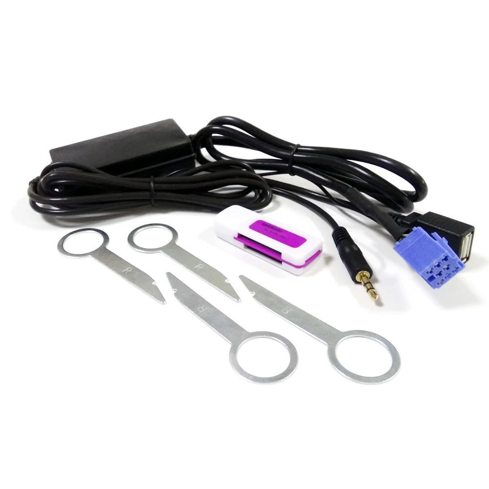 8Pin Mini ISO CD Changer Jack Plug AUX USB Digital Music Cable Adapter for VW Golf Audi A4 A6 Skoda Built-in Blaupunkt Audio (1)