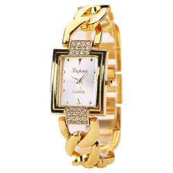 Модные часы с квадратным циферблатом Роскошные женские кварцевые часы со стразами браслет часы Montre Femme наручные часы @ YL
