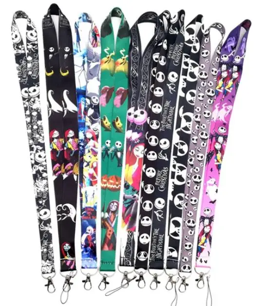 

10pcs/20 pcs/30pcs/50 pcs/100 pcs Nightmare Before christmas Lovely Cute Lanyard ID Badge Holder Key Neck Strap gifts