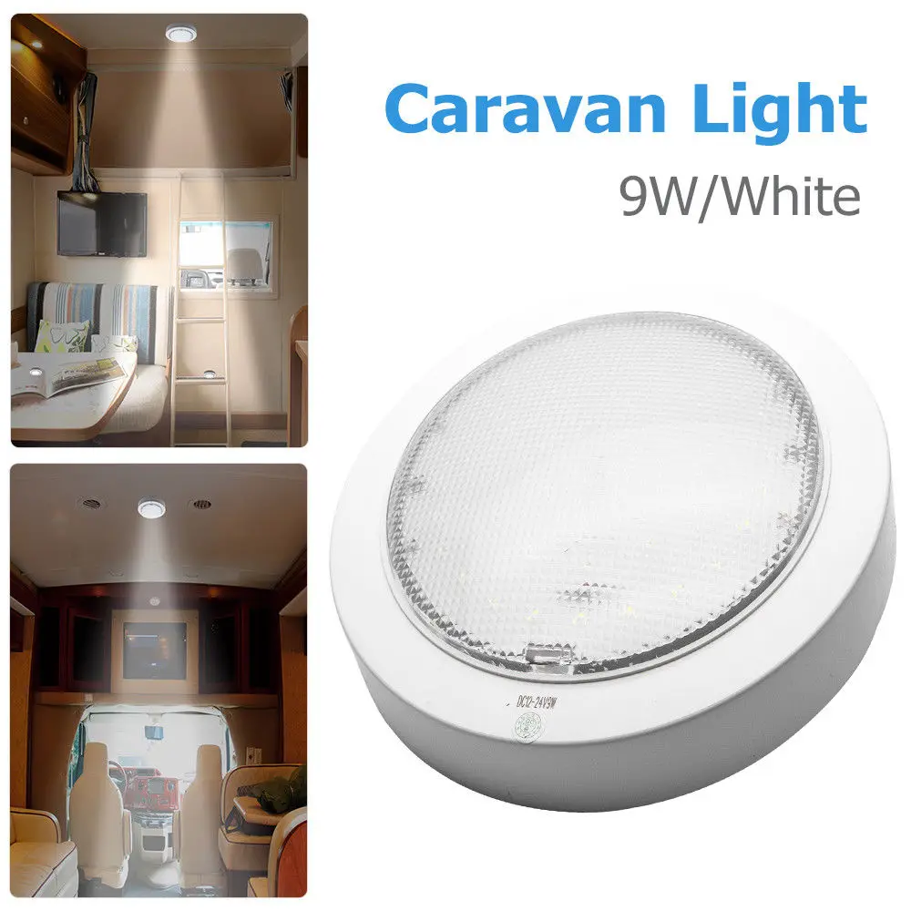 Luz de Led 9w para Panquecas Caravana Cabine Interior Teto Domo Luz Branca 12v rv 5 High Quality Automóveis e motos