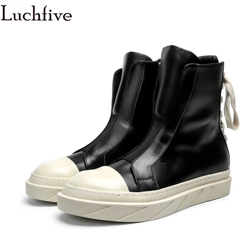 Autumn winter Ankle Boots for women high quality leather lace up platform wedge heel short boots casual shoes shell sneakers Autumn winter Ankle Boots for women high quality leather lace up platform wedge heel short boots casual shoes shell sneakers