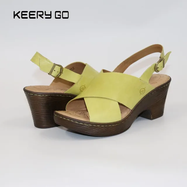 summer section of the first layer of leather sandals inside and outside the skin comfortable feet 6-10