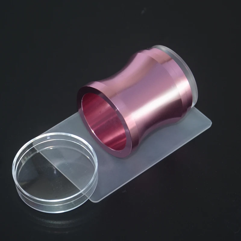 

3.8cm Silicone Jelly Head Nail Art Stamper Rose Gold Metal Handle with Cap Scraper for Stamping Plate Polish Tools Manicure Set