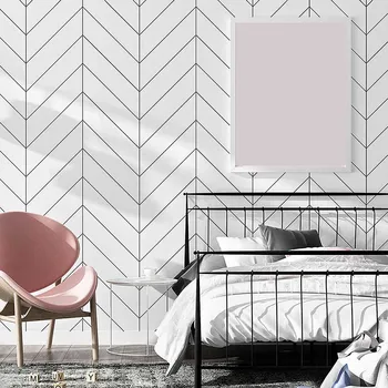 

53CM×10M PVC Decoration Nordic Stripes Wall Papers Home Decor Minimalist Geometric Wallpaper For Living Room Bedroom