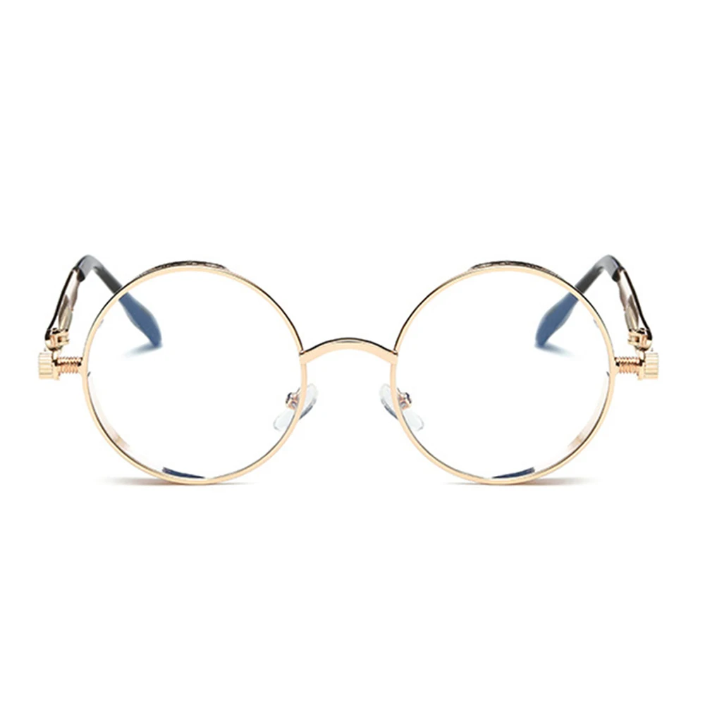 Разноцветные ретро круглые металлические очки, линзы, очки, оправа, очки для женщин, модные ретро круглые металлические очки для вождения