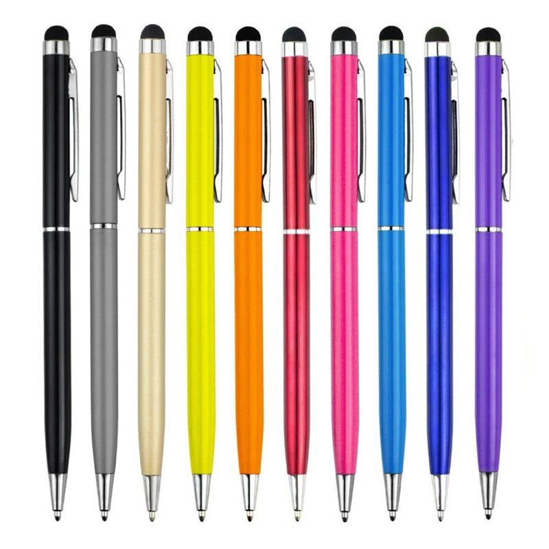 2 в 1 мини-металлическая емкостная сенсорная ручка стилус экран для телефона планшета ноутбука Встроенная шариковая ручка