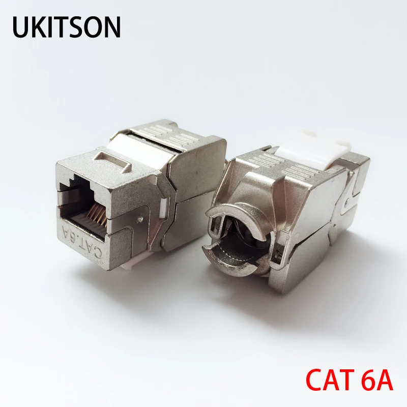 Keystone CAT 6A RJ45 Shielded Slot CAT.6A Jack Modules CAT6A LAN Coupler Socket For 10GB Network Keystone CAT 6A RJ45 Shielded Slot CAT.6A Jack Modules CAT6A LAN Coupler Socket For 10GB Network