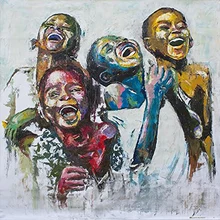 Дети, Африка, happy. полный квадратный алмаз алмазная живопись 5D «сделай сам» фото на заказ 3D Вышивка крестом Бриллиантовая мозаика домашний декор