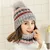 simple women knitted Hat Women Brand High Quality Winter girls Ball Ski Rabbit Fur Hat PomPoms warm Balaclava knitted Hats scarf 14