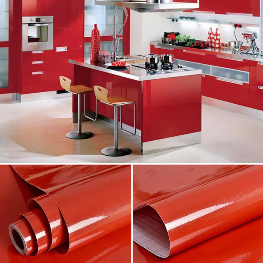 

3M/5M/10M DIY waterproof vinyl decorative film self adhesive wallpaper roll for kitchen furniture Paint Flash PVC stickers home