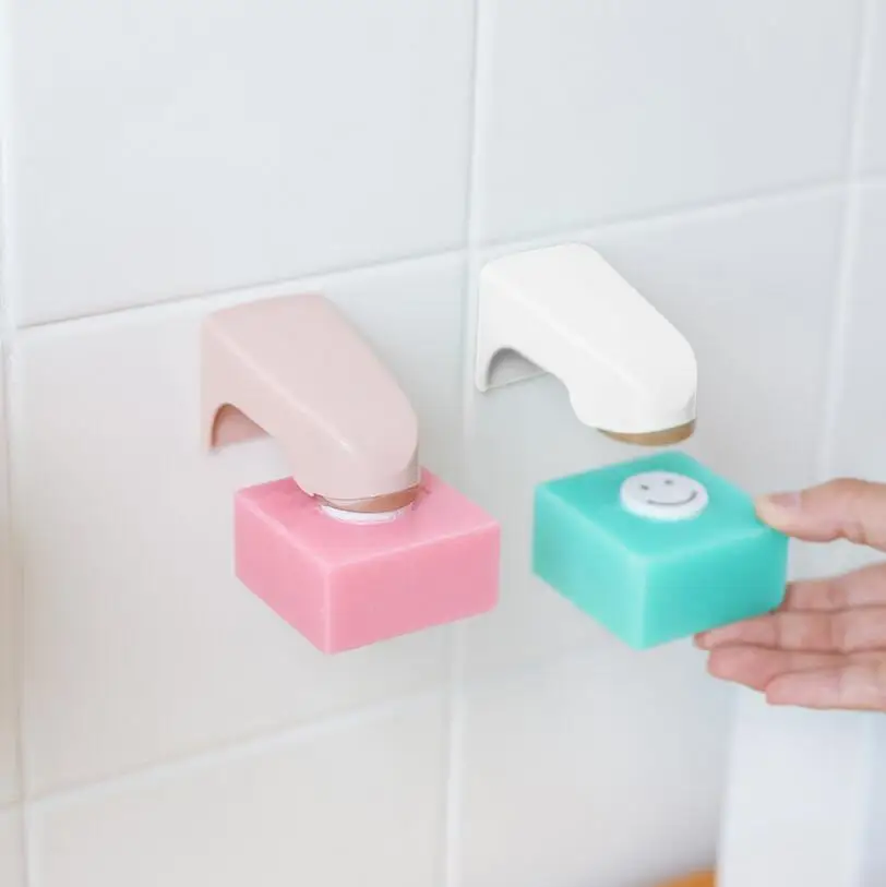 

2019 1pcs Multi-function Household magnetic Storage Soap Rack Soap Box Dish Storage Tray tray Box Storage Box Soap Dispenser