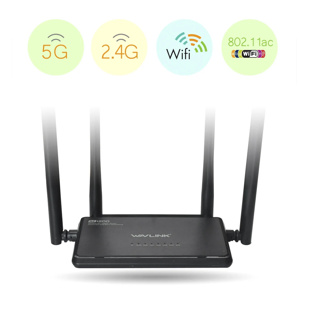 Vente Wavlink 1200Mbs wifi répéteur routeur AP Double Bande AC1200 WI FI Routeur Range Extender wifi amplificateur 2.4g 5 ghz Antennes Externes