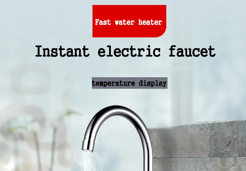 Electric Kitchen Water Heater Tap Instant Hot Water Faucet Heater Cold Heating Faucet Tankless Instantaneous Water Heater (2)