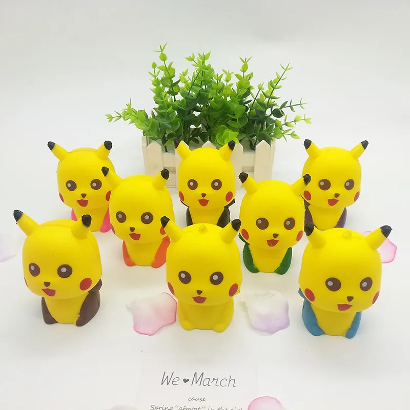 Squishy slow rebound Pikachu animated cartoon backpacks mobile phone mounting custom toy wholesale