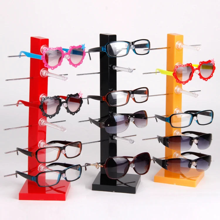 Wholesale High Quality Red/Black/Yellow Plastic Sunglass Display Stand