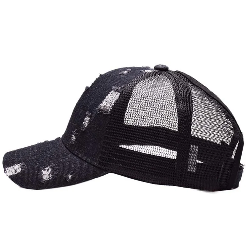 

Outdoor Sports Adjustable Mountaineering Cap Ponytail Caps Cowboy Trucker Cap Messy Mesh Band Snap Back Hat