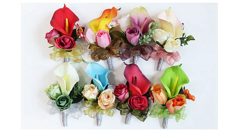 wedding corsage groom flower boutonniere cuff bracelets bridesmaid (6)