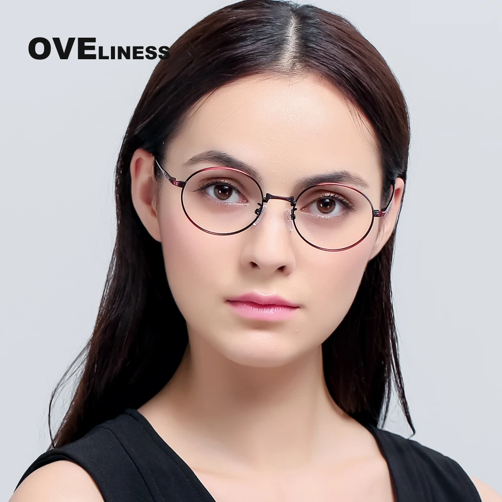 Metal Eyeglasses Frames Women Classic Optical Eyeglass Round Frame